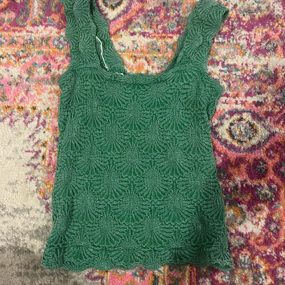 Green Free People Love Letter Cami
